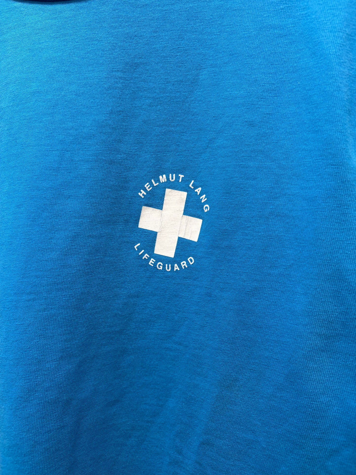 SS2022 Helmut Lang ‘Lifeguard’ Blue/White Graphic T-Shirt
