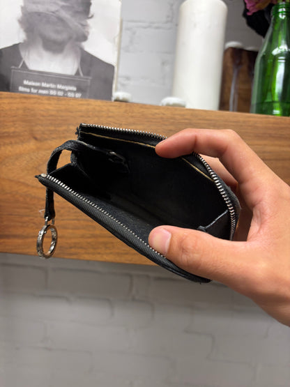 Saint Laurent Black Leather Cardholder Wallet with Keyring