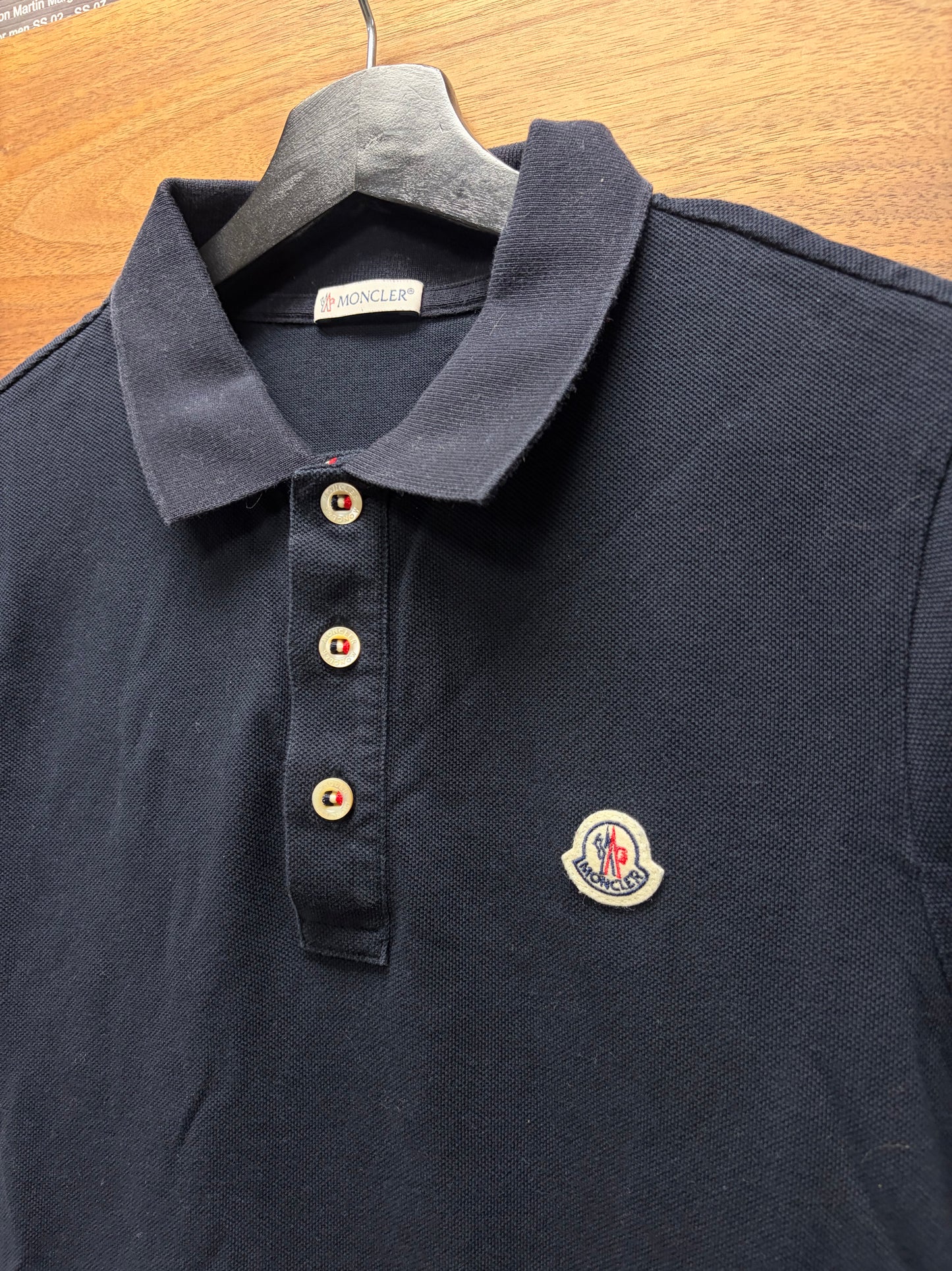 Moncler Navy Blue ‘Tricolor’ Cotton Polo