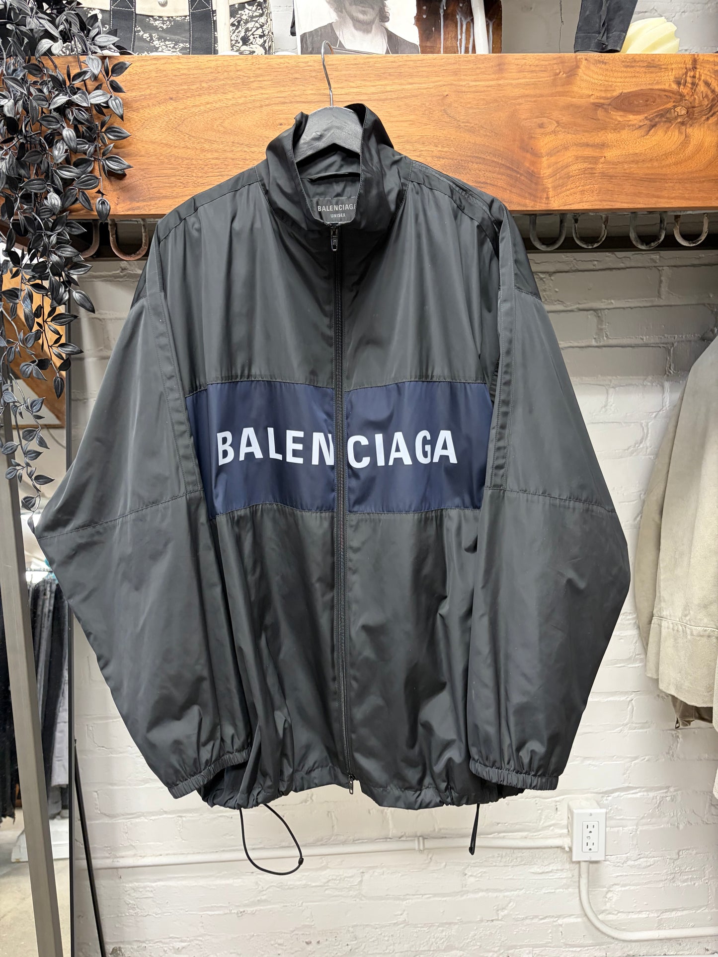 Balenciaga Black/Blue Basic Logo Windbreaker