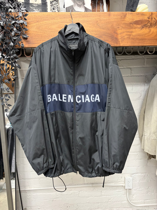 Balenciaga Black/Blue Basic Logo Windbreaker