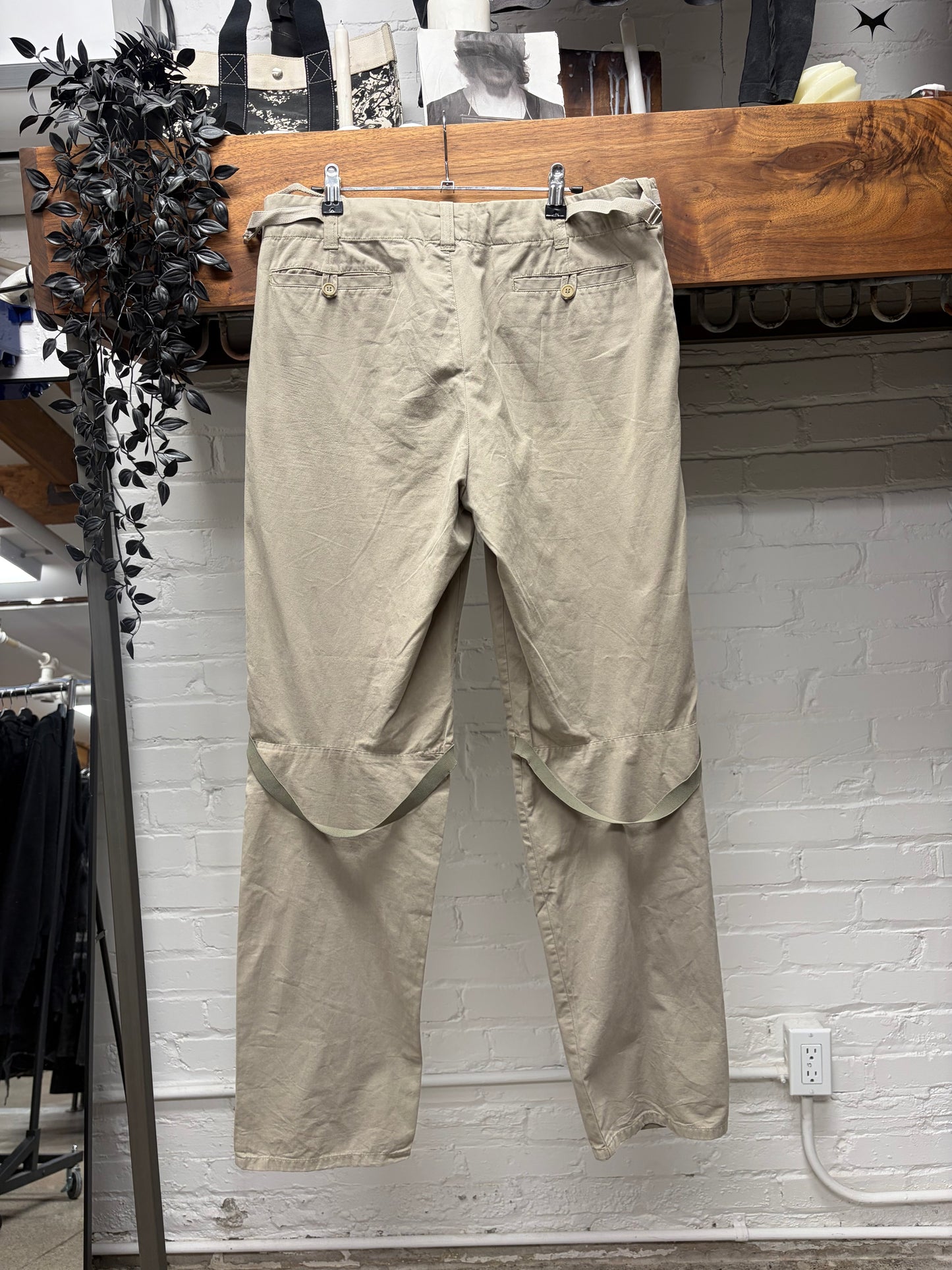 SS2000 Helmut Lang 3D Cargo Pocket Tan Brown Utilitarian Pants