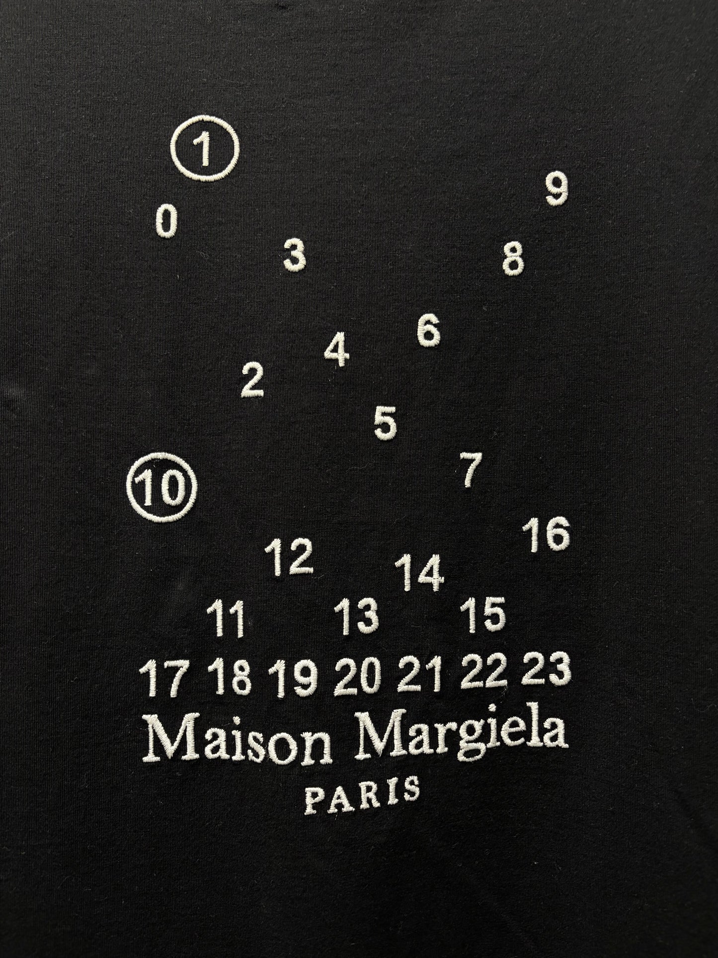 Maison Margiela ‘Numeric Logo’ Embroidered Black T-Shirt