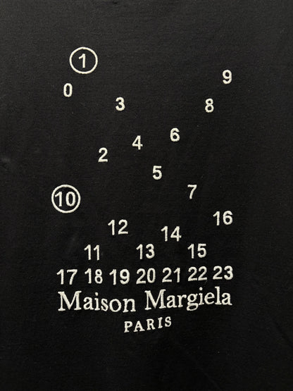 Maison Margiela ‘Numeric Logo’ Embroidered Black T-Shirt
