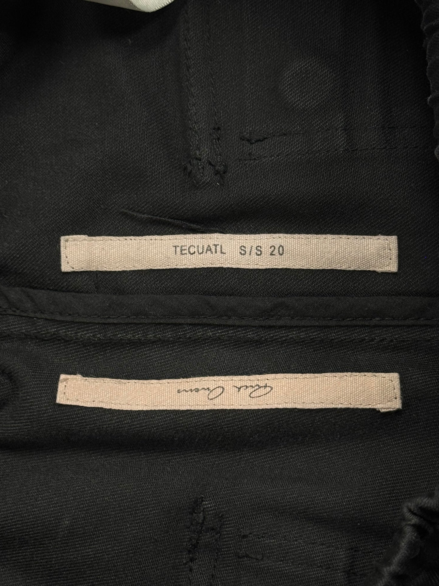 SS2020 Rick Owens ‘Tecautl’ Waxed Black ‘Bauhaus’ Cargos