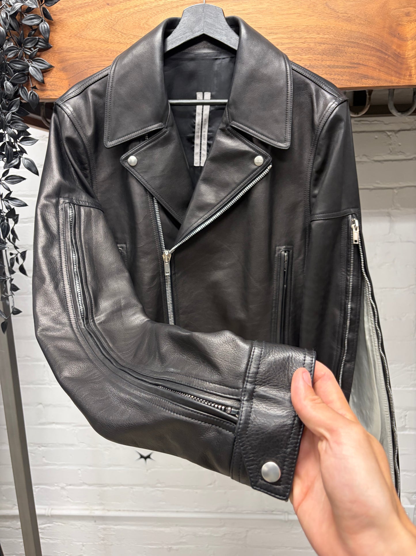 SS2020 Rick Owens ‘Tecuatl’ Dracubiker Black Calfskin Leather Perfecto Jacket