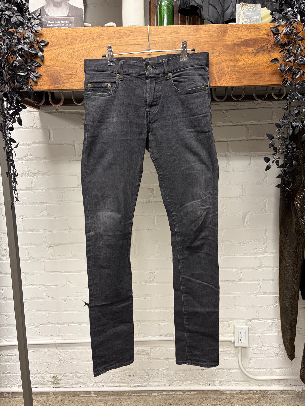 2014 Saint Laurent by Hedi Slimane ‘D01’ Faded Black Skinny Jeans