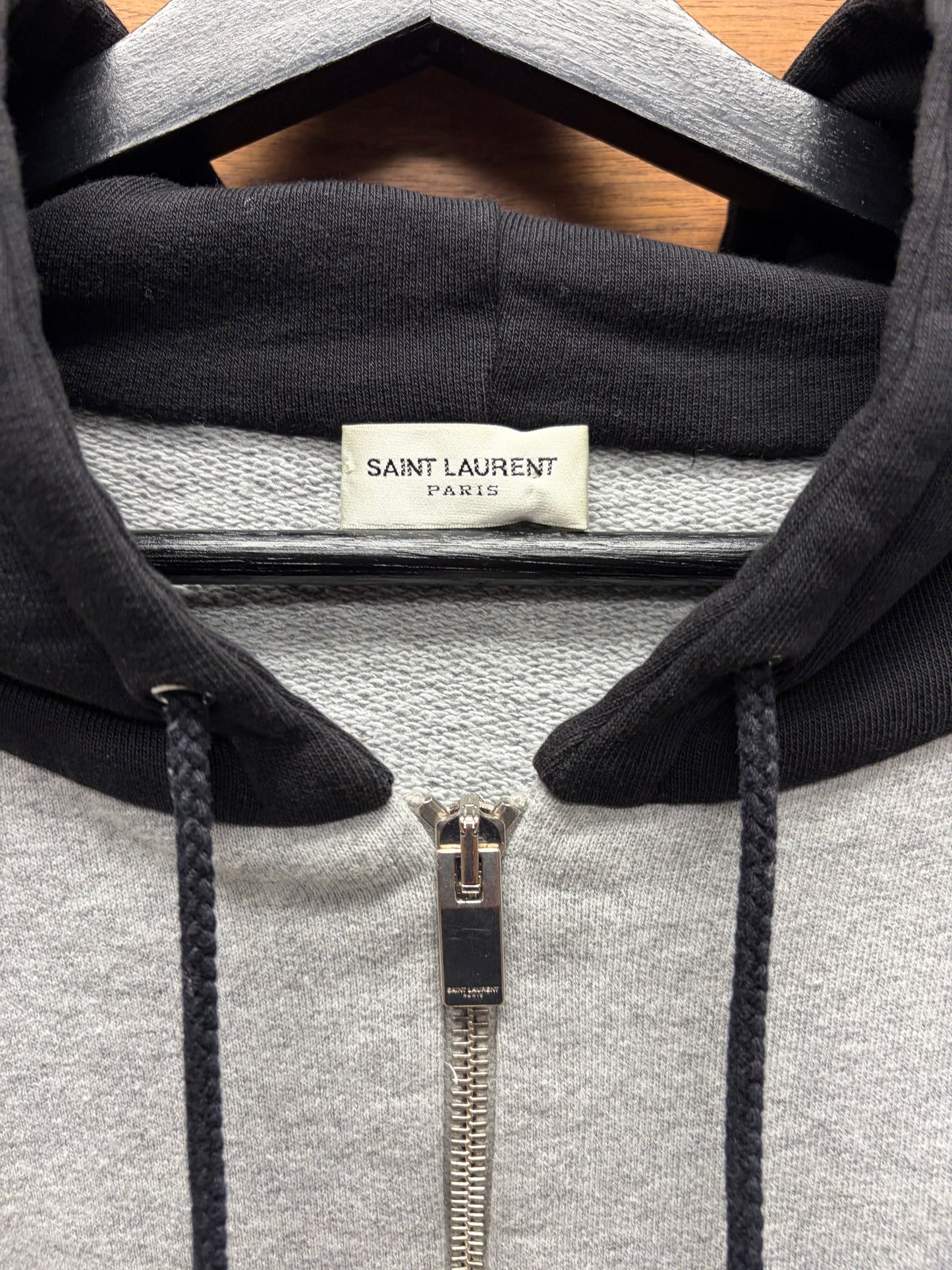 2012 Saint Laurent by Hedi Slimane Grey/Black Zip-Up Hoodie