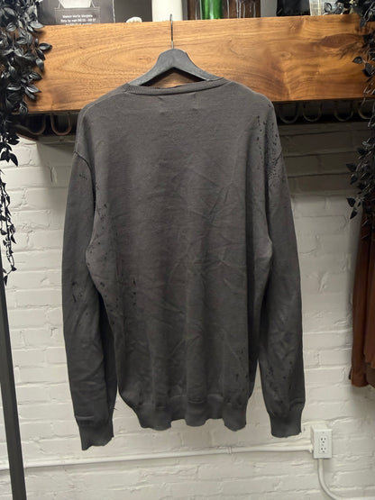AW2024 Professor.E Combed Cotton/Wool ‘Paint Splattered’ Grey Knit Sweater