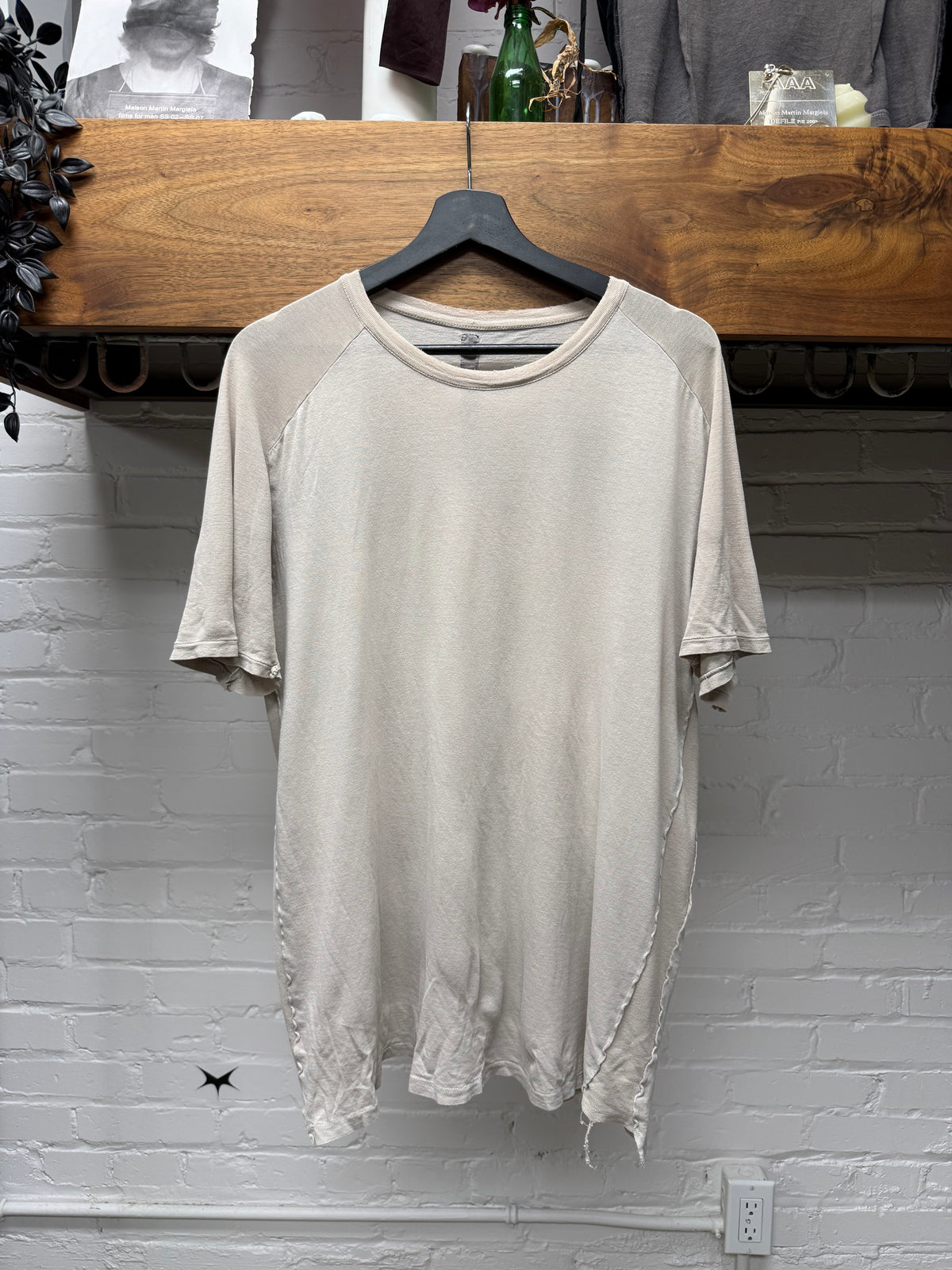 Silent by Damir Doma Beige T-Shirt with Micro-Rib Paneling
