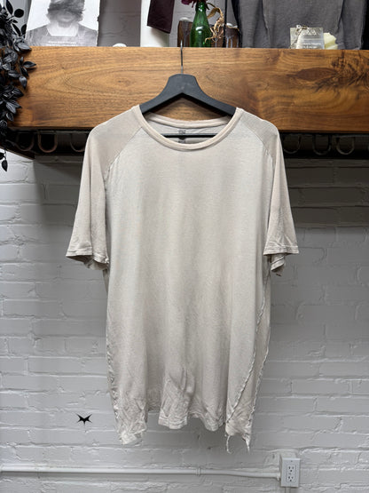 Silent by Damir Doma Beige T-Shirt with Micro-Rib Paneling