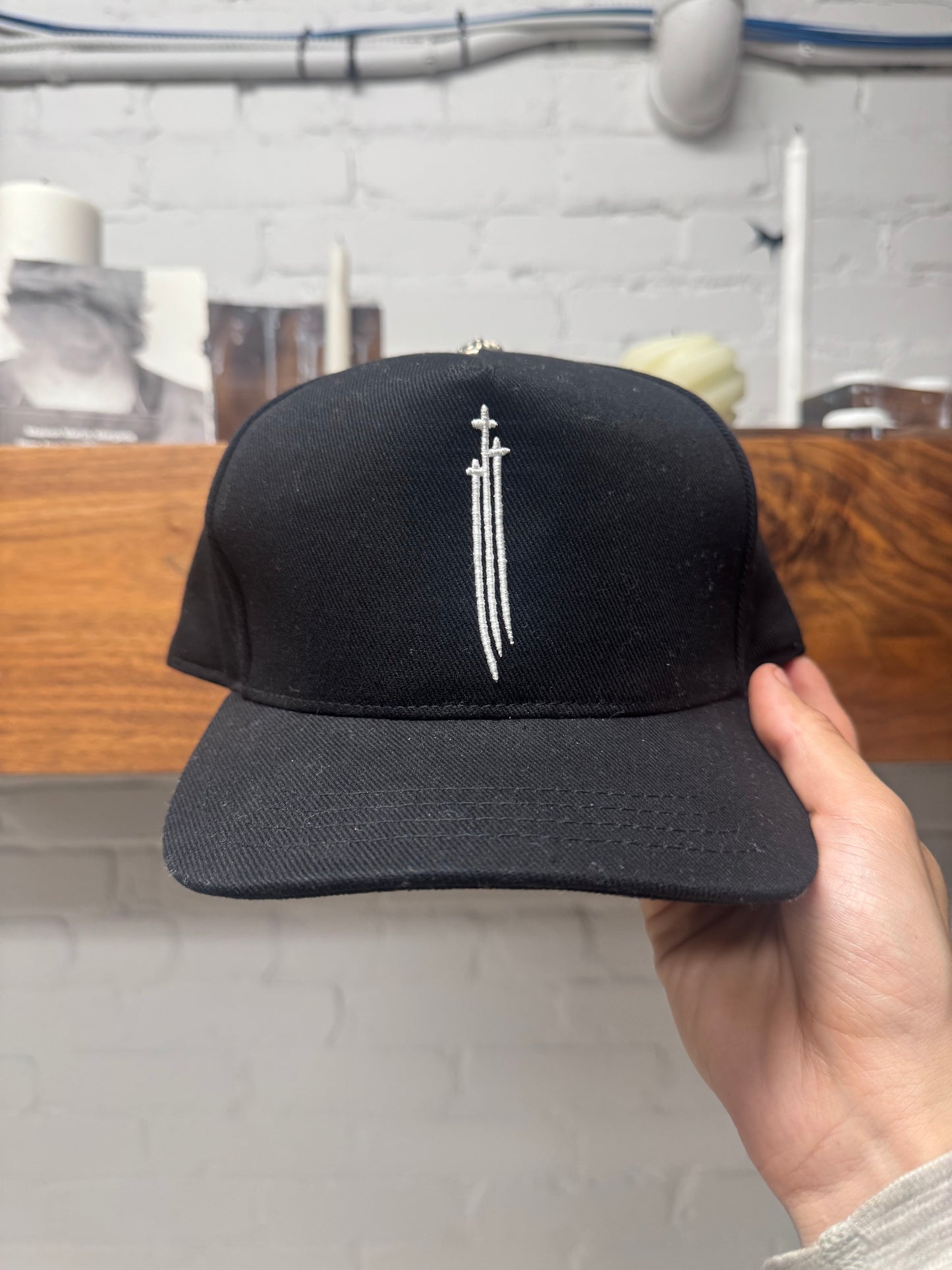 Chrome Hearts ‘RS3’ Triple Cross Black Trucker Hat