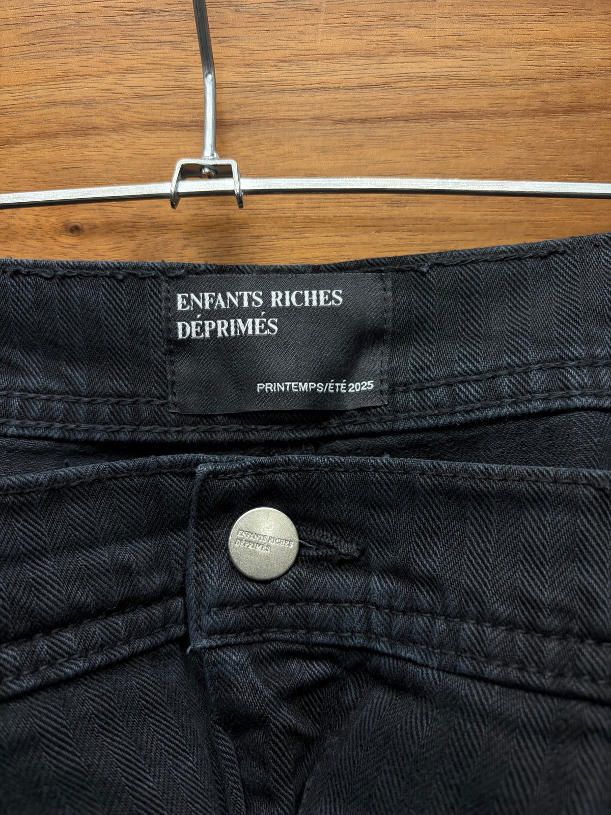 AW2025 Enfants Riches Déprimés ‘Double Knee’ Distressed Black Carpenter Pants