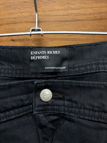 AW2025 Enfants Riches Déprimés ‘Double Knee’ Distressed Black Carpenter Pants
