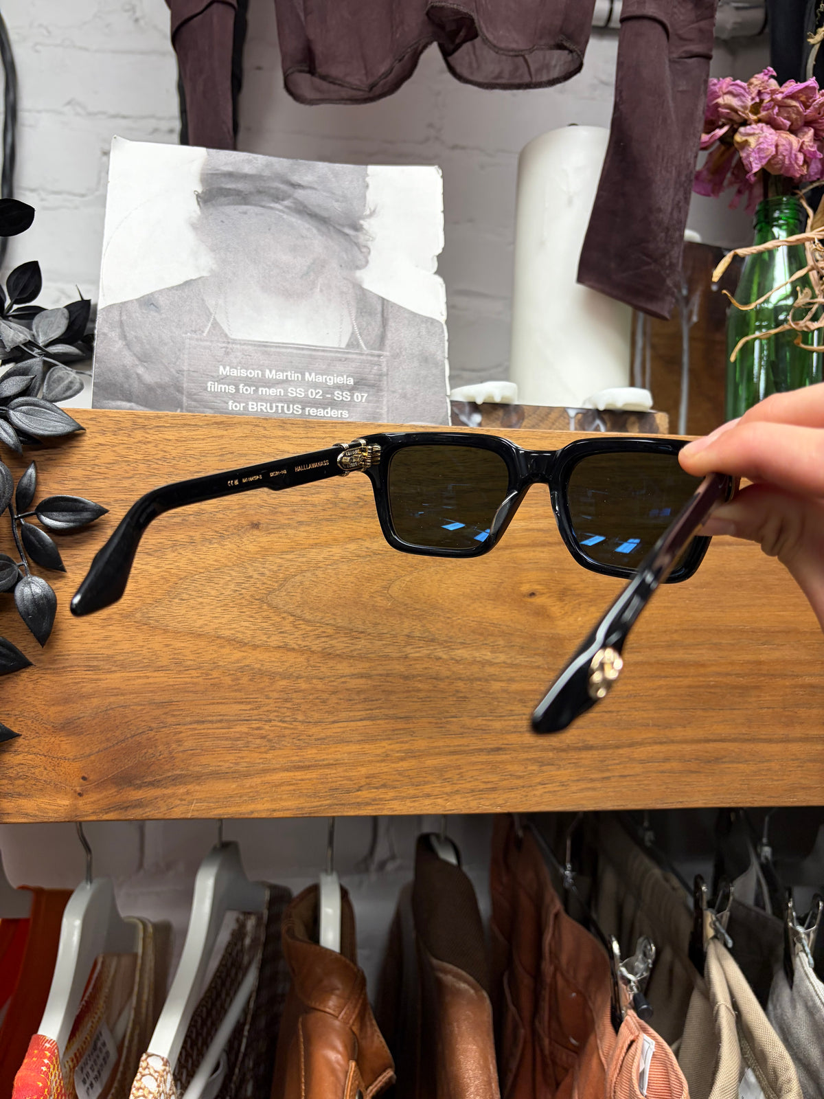 Chrome Hearts ‘Halllamanass’ 18K Gold Box Shape Black Sunglasses
