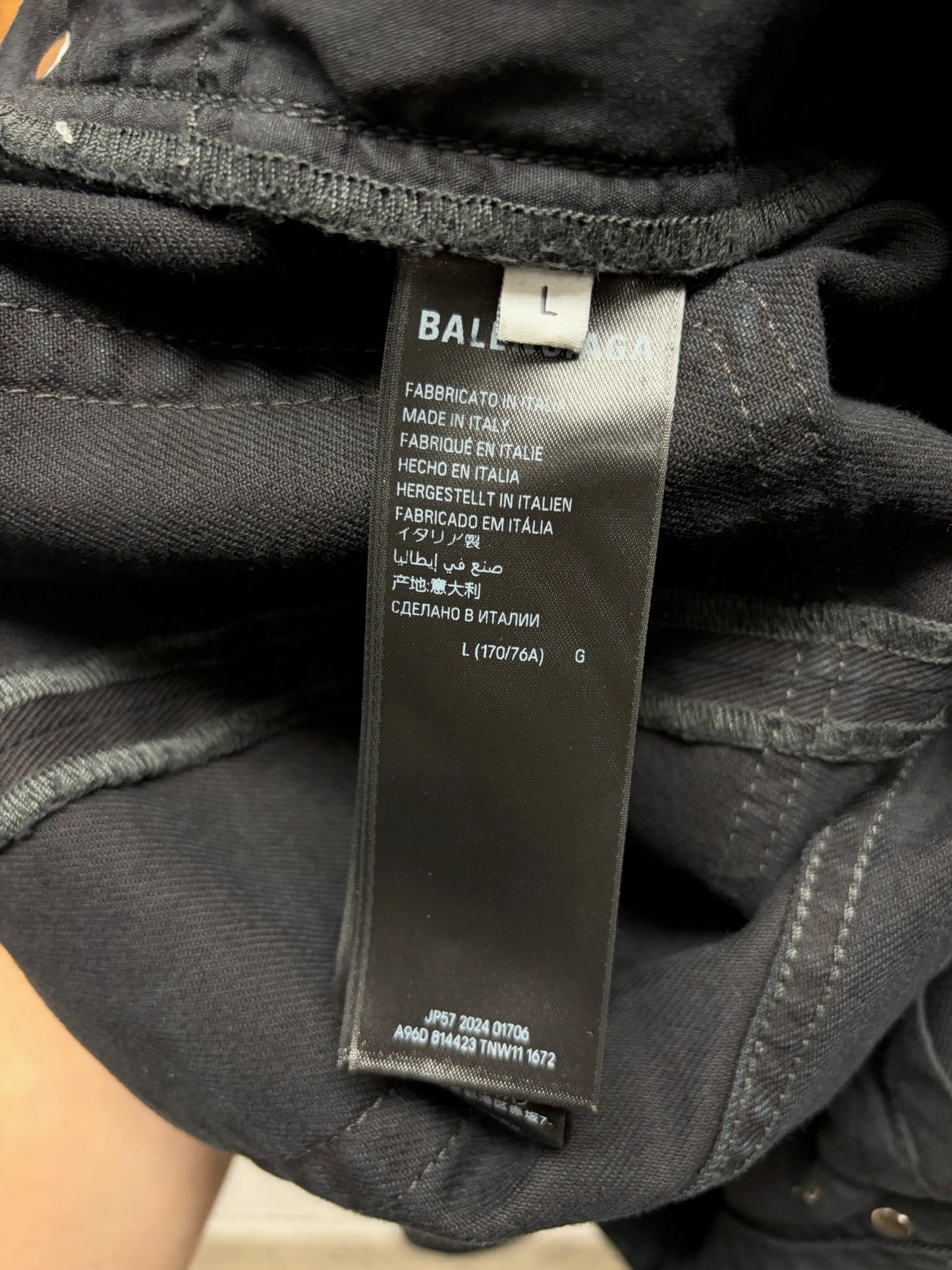 2024 Balenciaga Convertible Flared Black Hybrid Denim/Cargo Pants