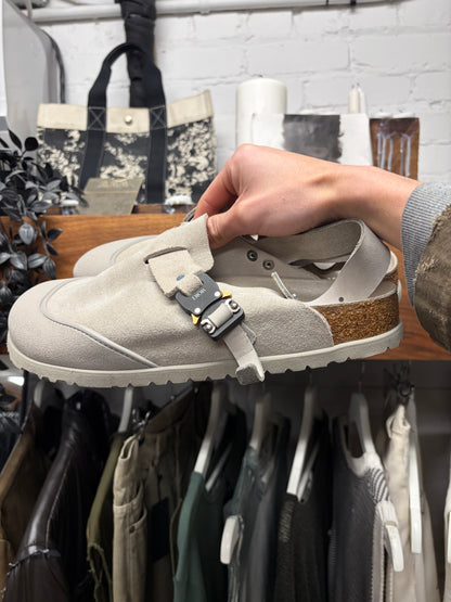 Dior x Birkenstock ‘Tokio’ Roller Buckle Suede Boston Mules