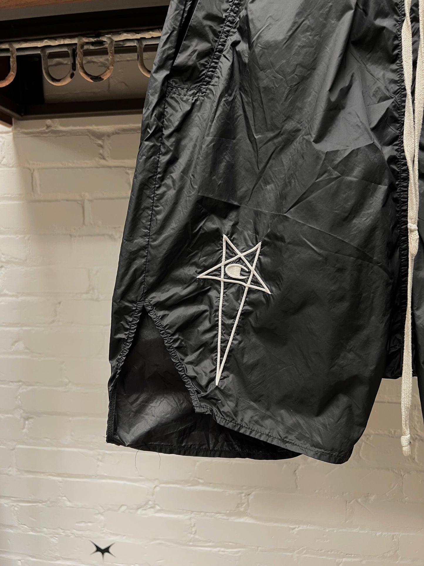 Rick Owens x Champion Black Drawstring Shorts