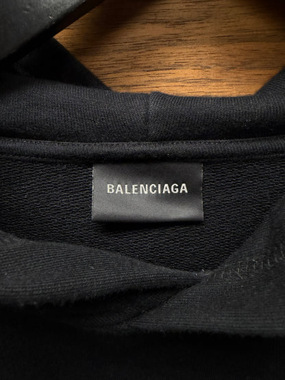 2022 Balenciaga ‘3B Logo’ Black/White Pullover Hoodie