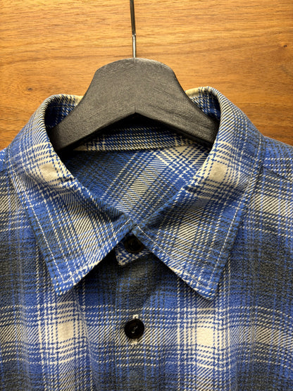 SS2009 Number (N)ine ‘The Lonesome Heroes’ Black/Blue Shadow Plaid Flannel Shirt