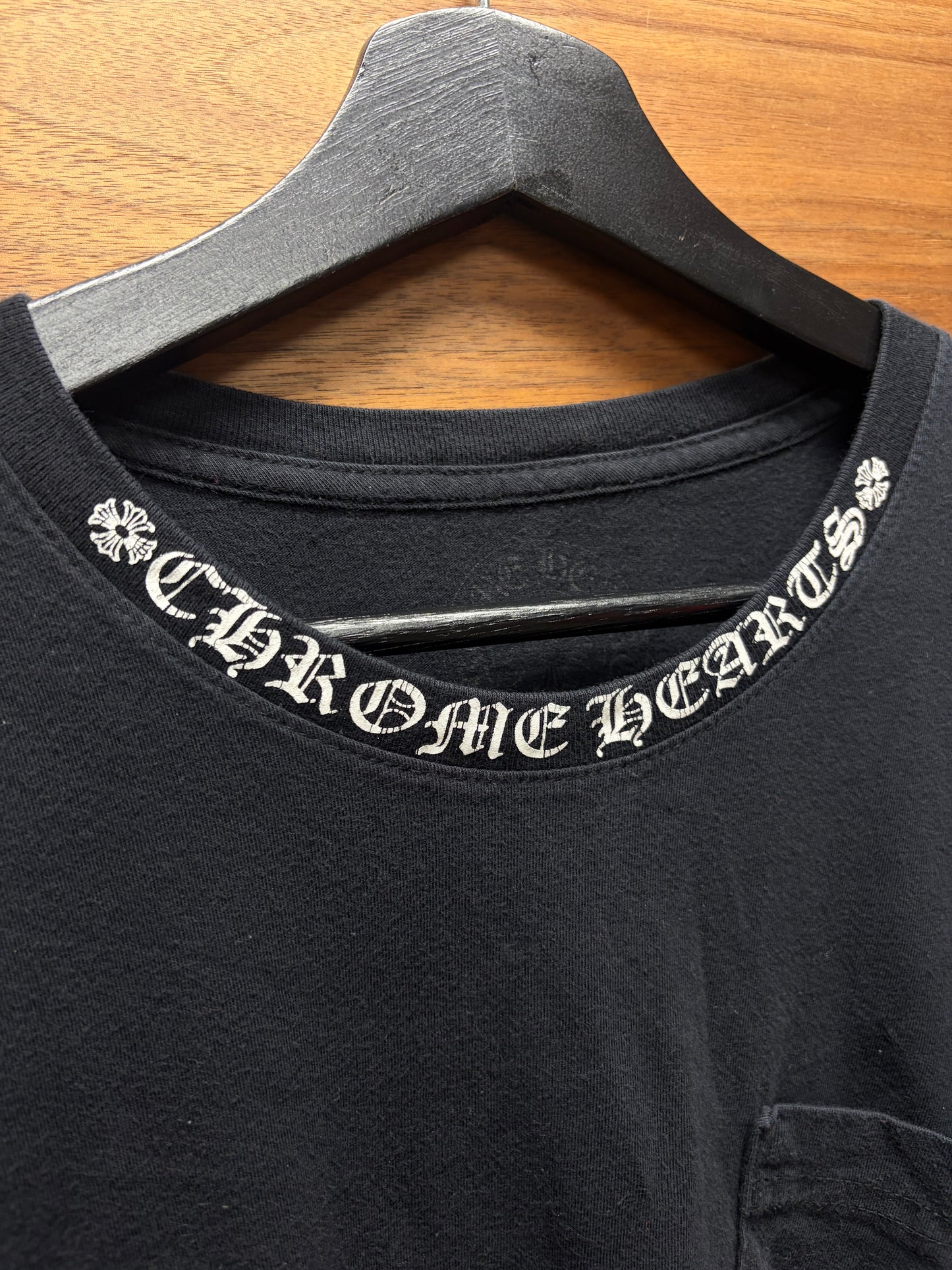Chrome Hearts ‘Scroll Neck’ Black ‘Fuck You’ Short Sleeve Shirt