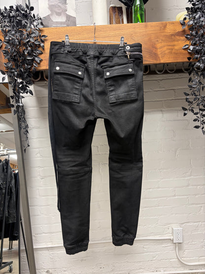 SS2023 Rick Owens ‘Edfu’ Black ‘Aircut’ Asymmetric Zip Joggers