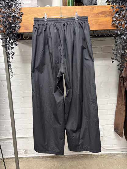 2024 Balenciaga ‘Minimal Logo’ Straight Leg Black Nylon Drawstring Track Pants