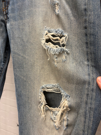 Acne Studios ‘2003 Detroit’ Distressed Blue Washed Bootcut Jeans