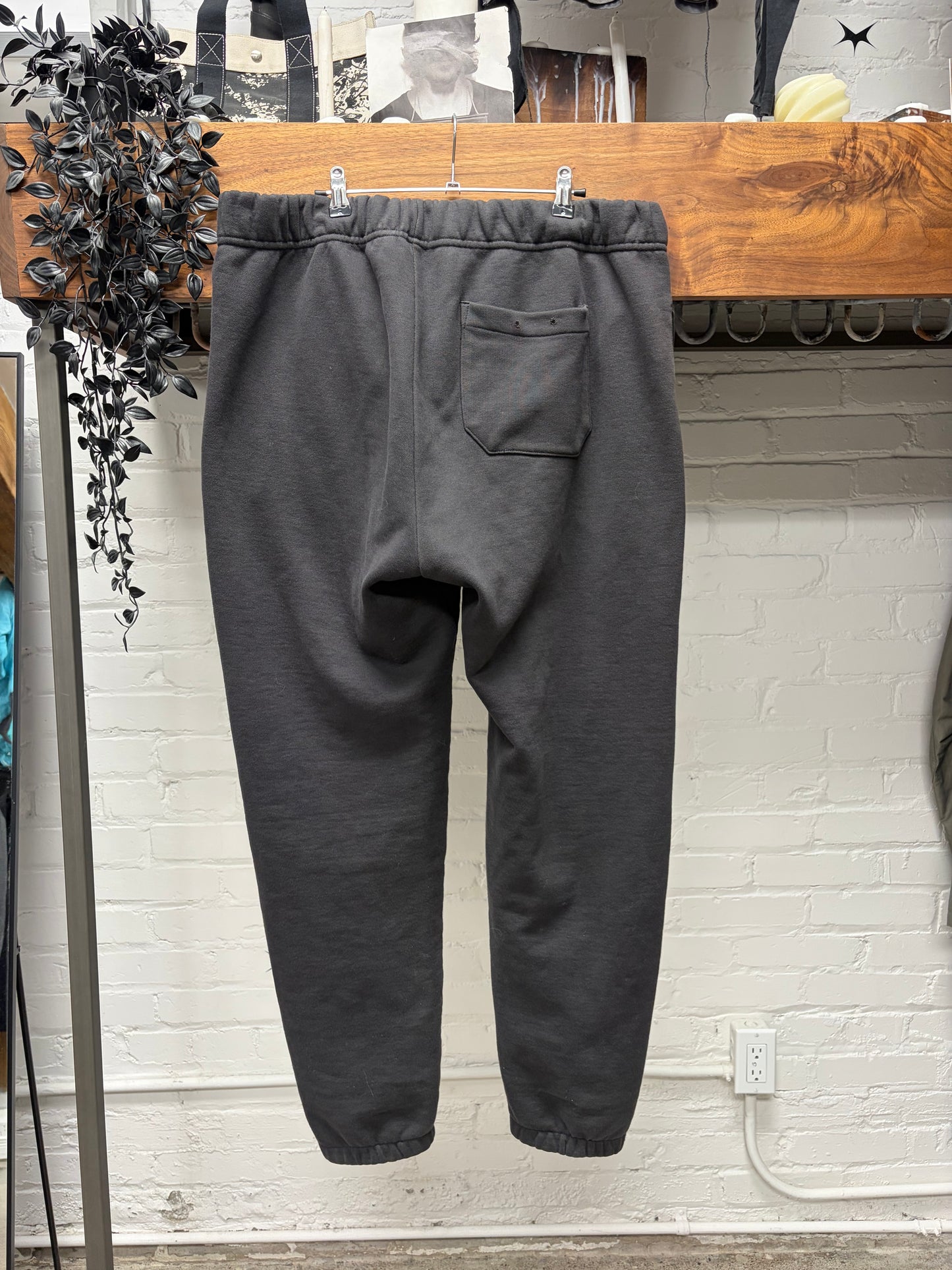 Chrome Hearts ‘Paperjam’ Black Cemetery Leather Cross Patch Sweatpants