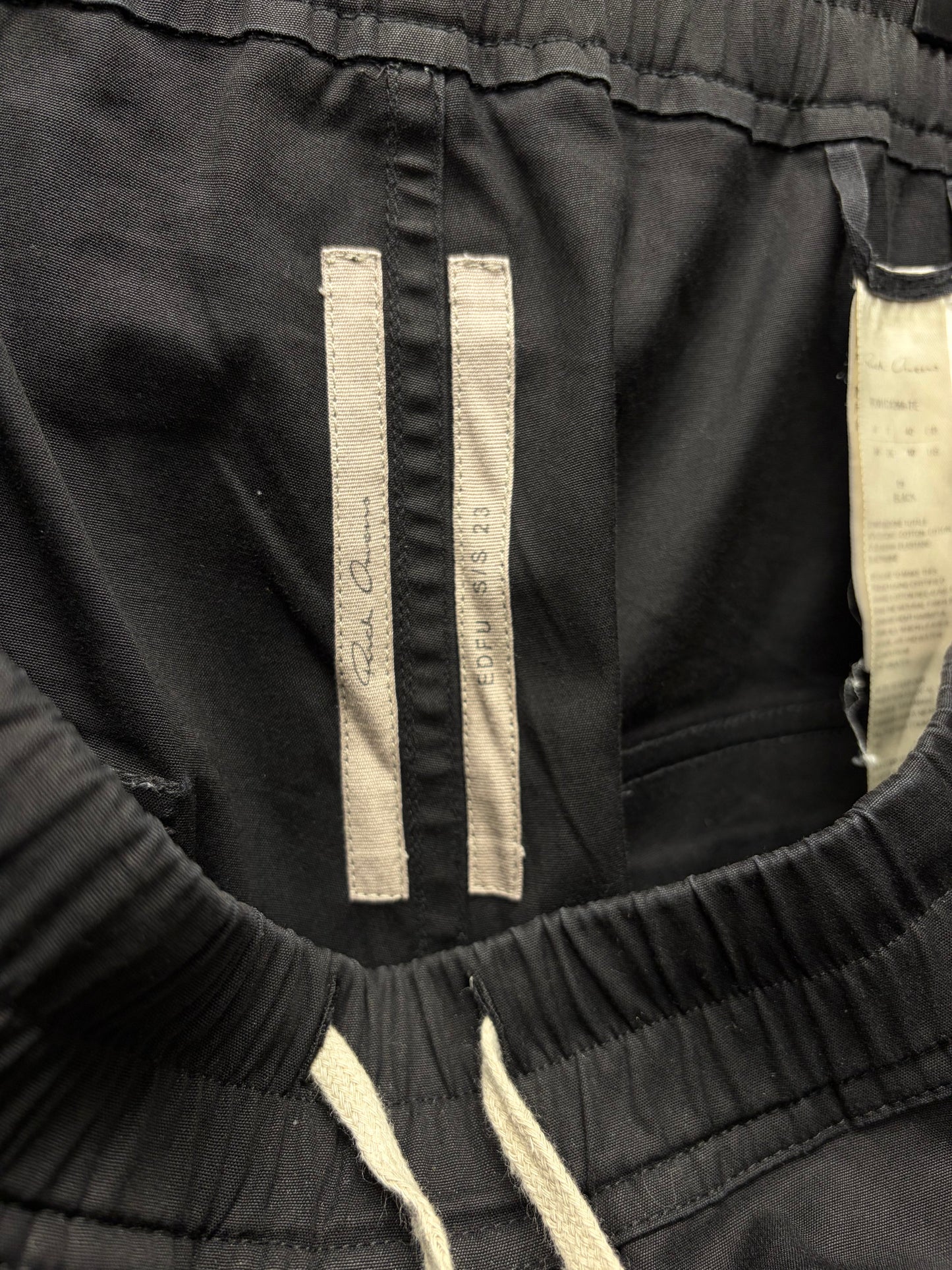 SS2023 Rick Owens Edfu ‘Bela’ Black Wide Leg Drawstring Pants
