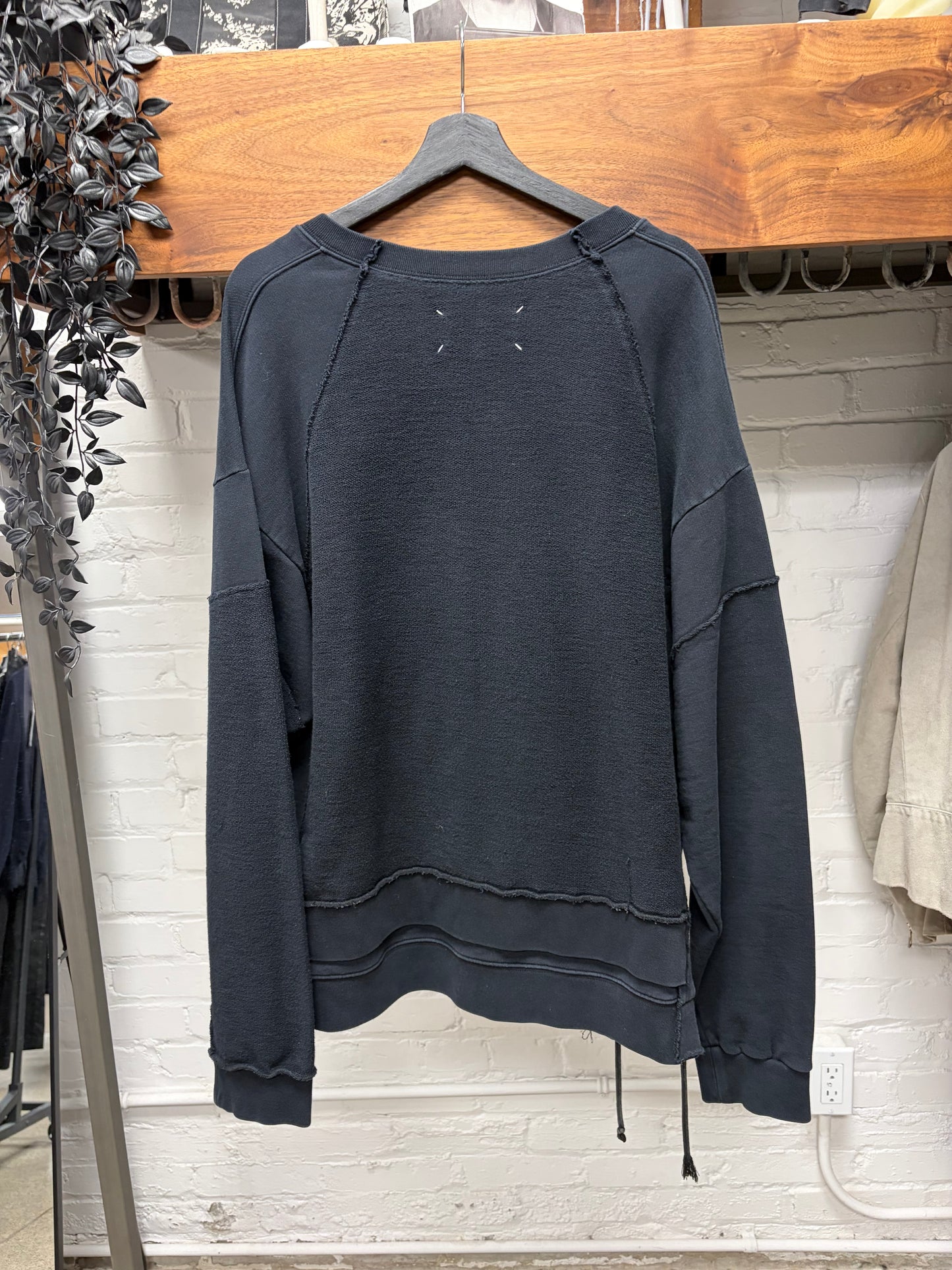 SS2017 Maison Margiela ‘Side Zip’ Sweatshirt Pocket Black Crewneck Sweater