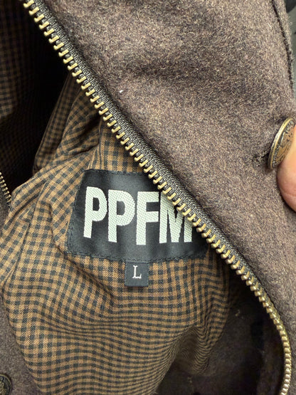 PPFM Fur Hooded Brown Napoleon Jacket