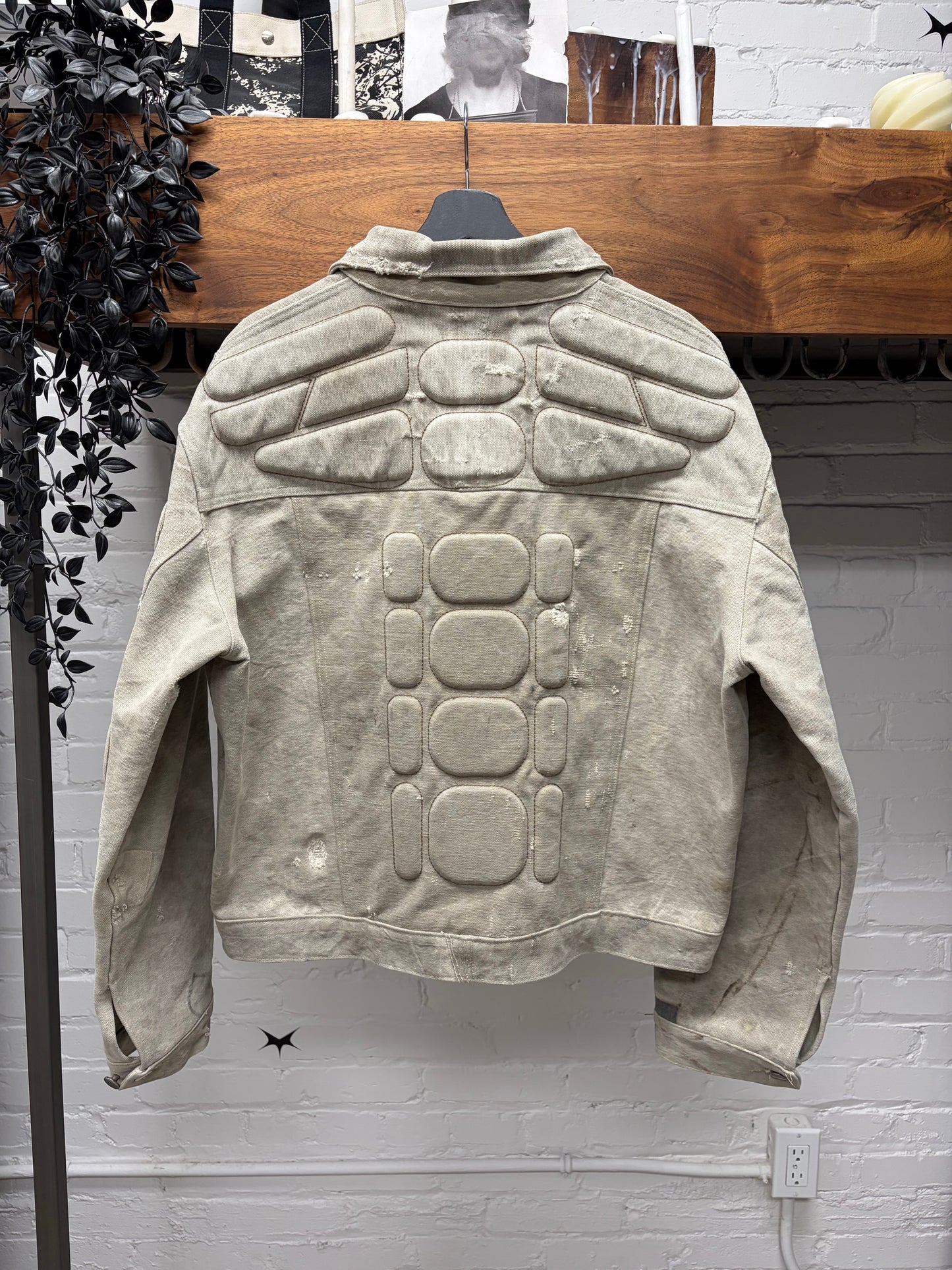 Satoshi Nakamoto x Sicko Ivory Military Canvas Denim Jacket