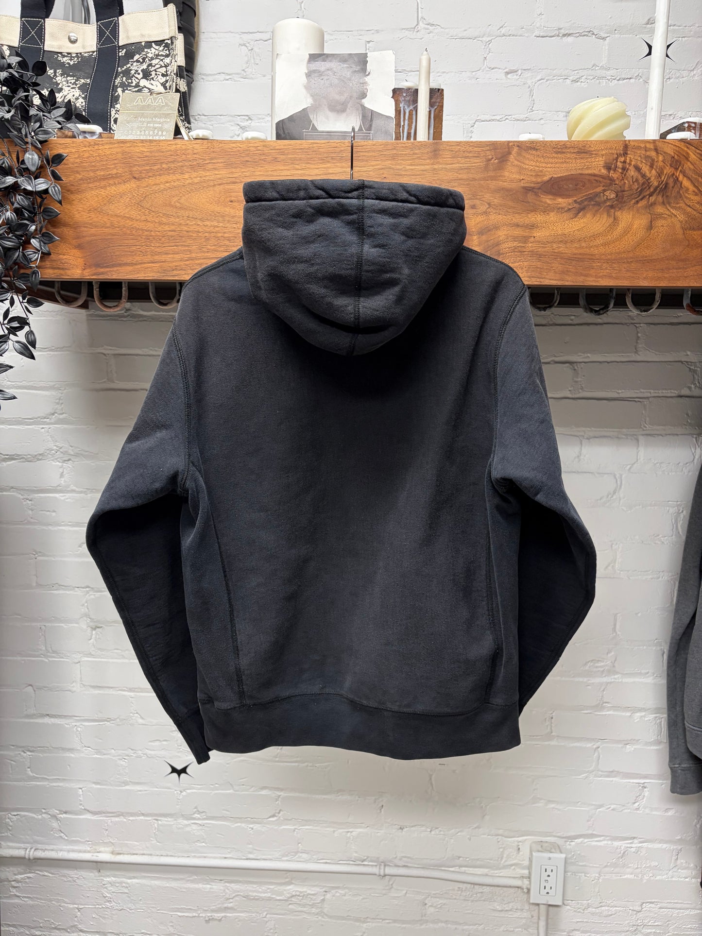 AW2017 Supreme ‘Brush Logo’ Black Cotton Pullover Hoodie