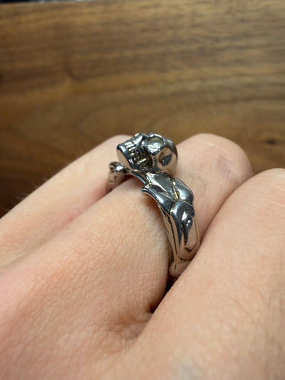 Alexander Mqueen ‘Skull Head’ Silver Finish Ring