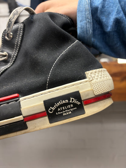 Dior Homme ‘B23’ Black/Red Canvas High Top Sneakers