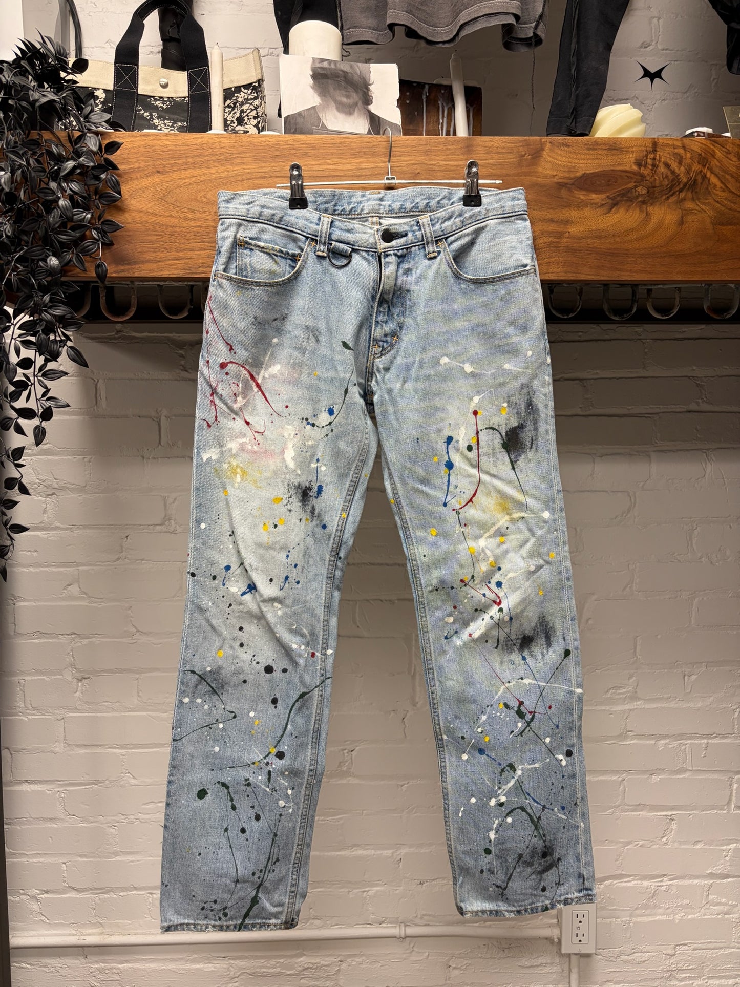 SS2006 Number (N)ine ‘Welcome to the Shadows’ Paint Splattered Denim