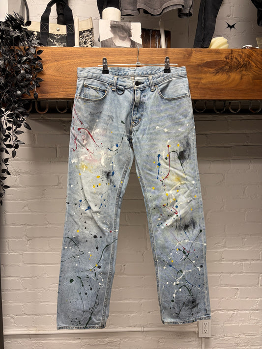 SS2006 Number (N)ine ‘Welcome to the Shadows’ Paint Splattered Denim