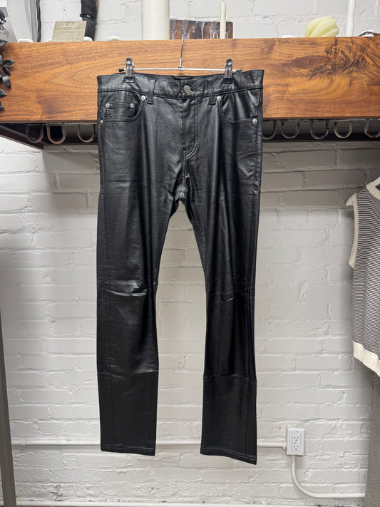 2013 Saint Laurent by Hedi Slimane ‘Waxed Leather’ Skinny Bottoms
