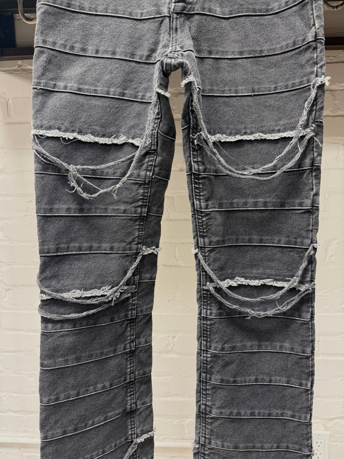 2000s Hysteric Glamour ‘Hagi’ Distressed Black Flared Leg Denim