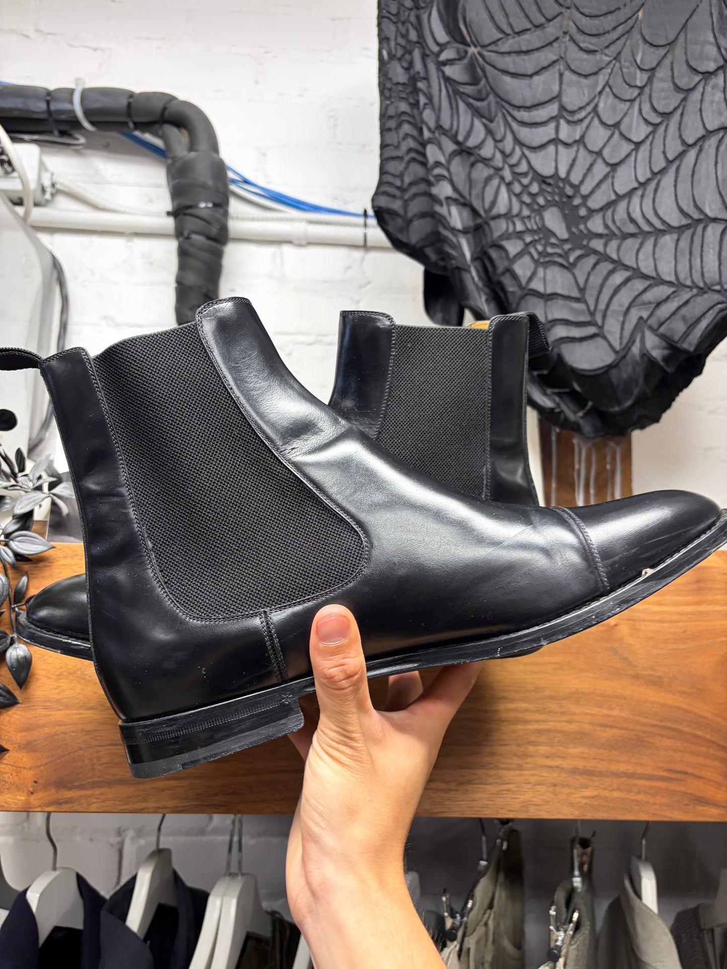Gucci by Demna Black Patent Leather Chelsea Boots