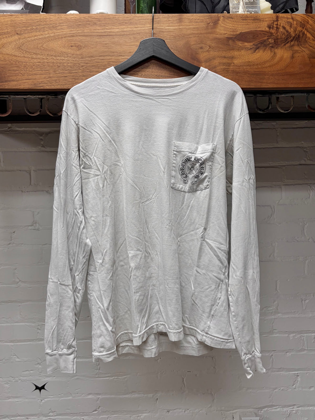 Chrome Hearts White ‘Horseshoe Logo’ Long Sleeve Shirt