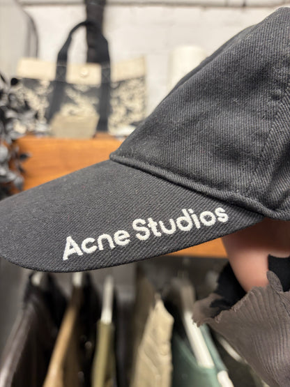 Acne Studios Embroidered ‘Brim Logo’ Strap-Back Black Baseball Cap