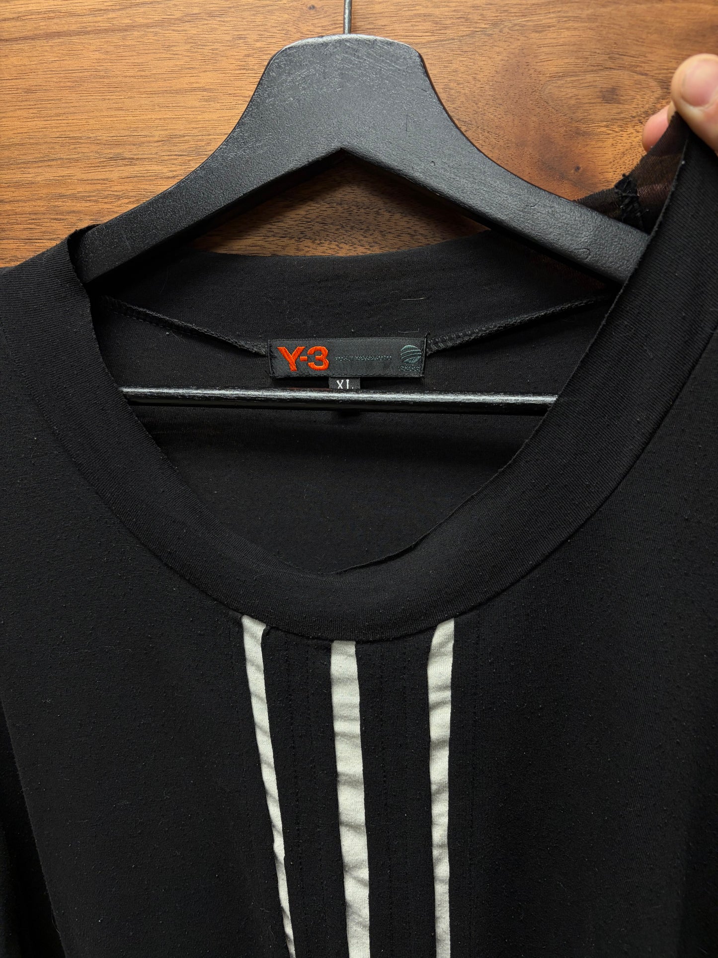Y-3 Yohji Yamamoto x Adidas ‘3 Stripe Cutout’ Black Long Sleeve Shirt