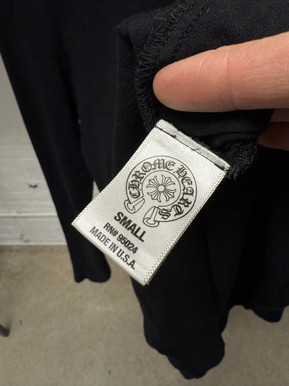 Chrome Hearts Cross Emblem Black Long Sleeve ‘Henley’ Shirt