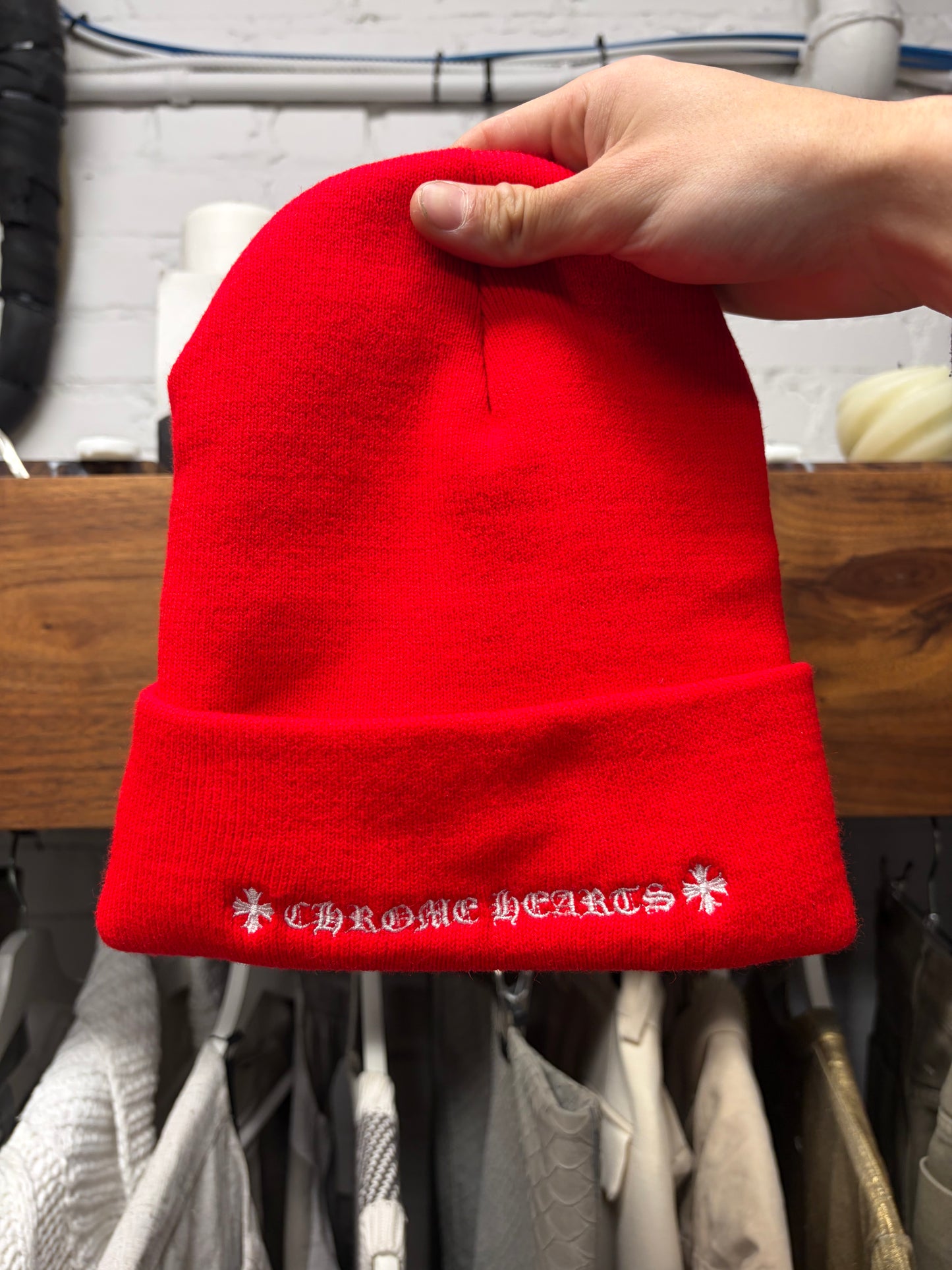 Chrome Hearts ‘CH Logo’ Embroidered Red/White Beanie