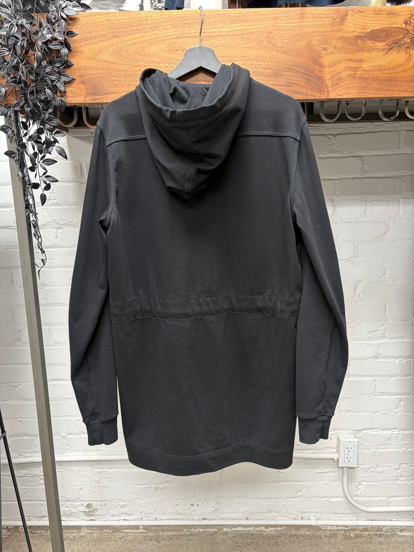 AW2017 Rick Owens ‘Glitter’ Black Zip-Up Hoodie