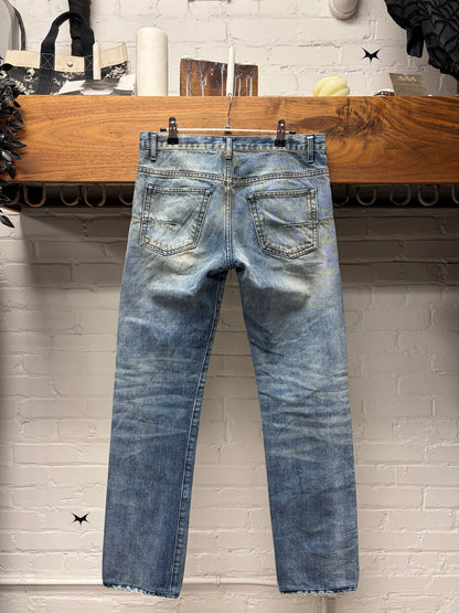 Dior Homme Dirty Blue Fade Skinny Jeans