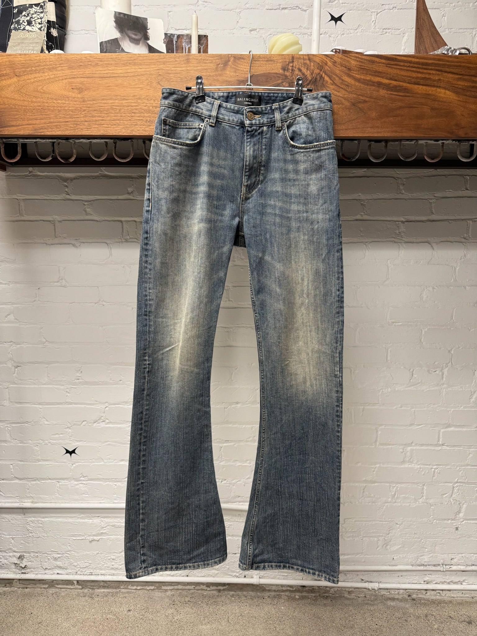 2023 Balenciaga 'Lost Tapes' Flared Dirt Wash Blue Denim – 20 Maud