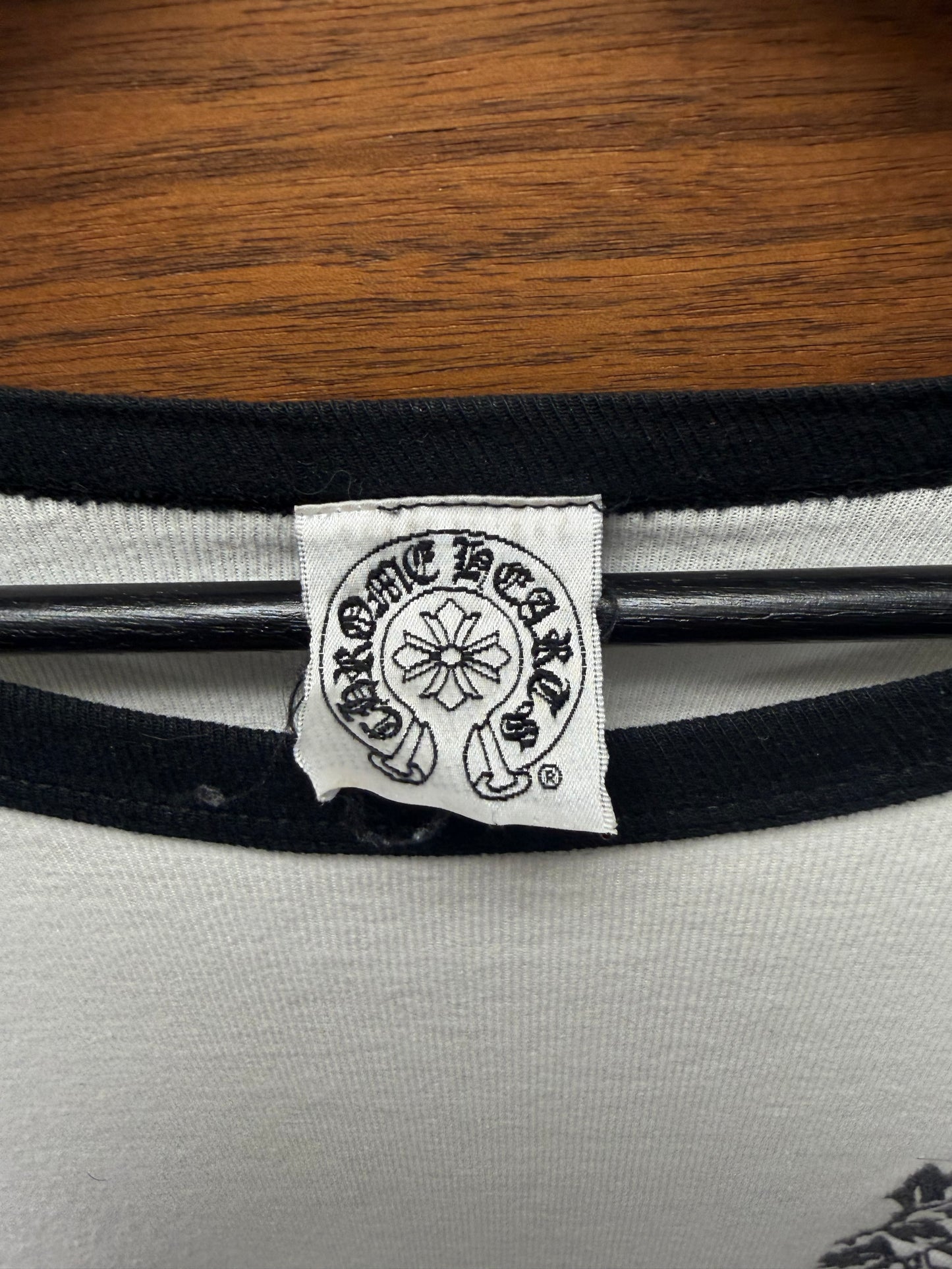 Vintage Chrome Hearts Dagger Logo Black Baseball Logo Long Sleeve Shirt
